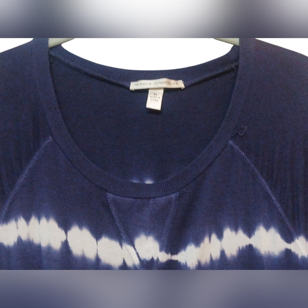 Maria Gabrielle - NWOT, Purple Tye-Dye, Short Sleeve Blouse, Crew Neck, Front... - Picture 5 of 10